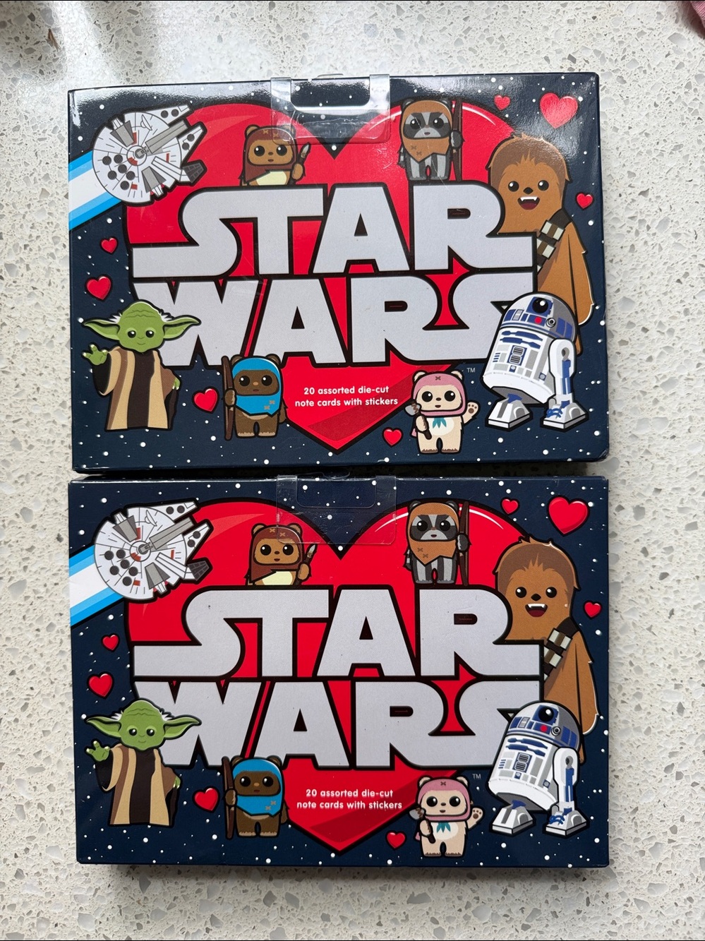 Papyrus Star Wars Valentines Stickers Notecards 2 boxes 40 cards